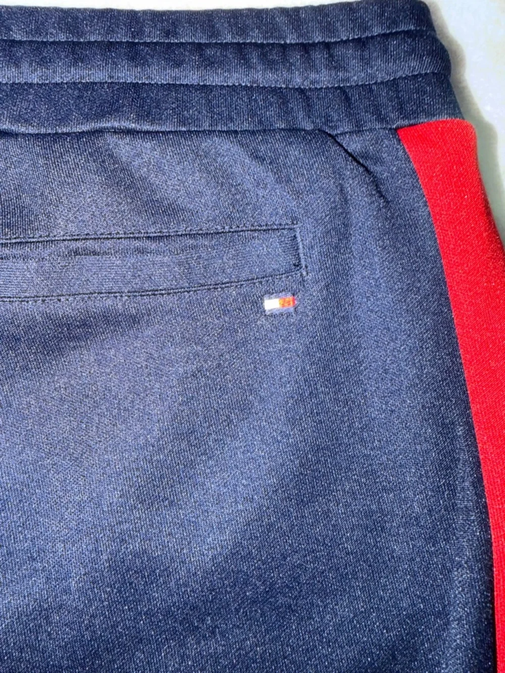 Tommy Hilfiger Navy Joggers with Red Side Stripe - Picture 3 of 4